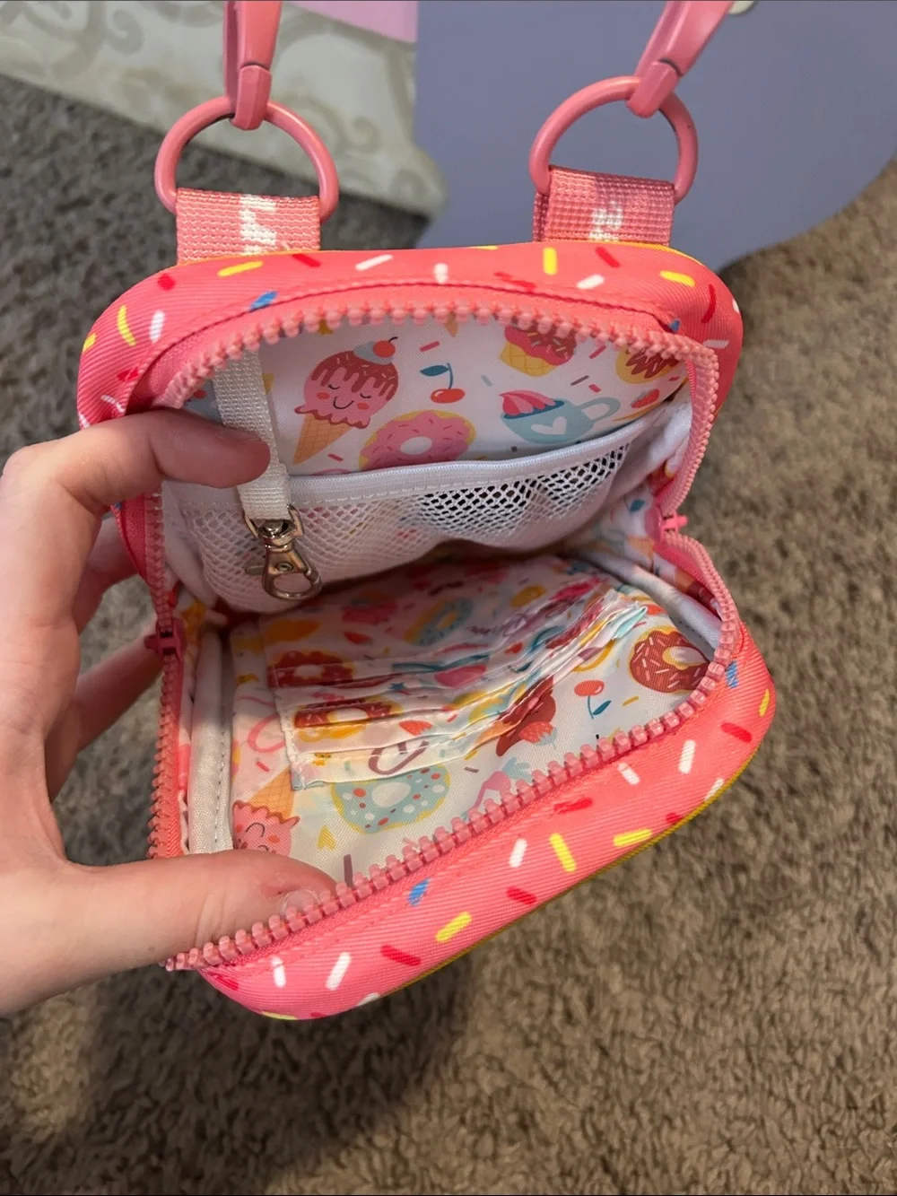 Justice Pink and Yellow Sprinkle Mini Crossbody